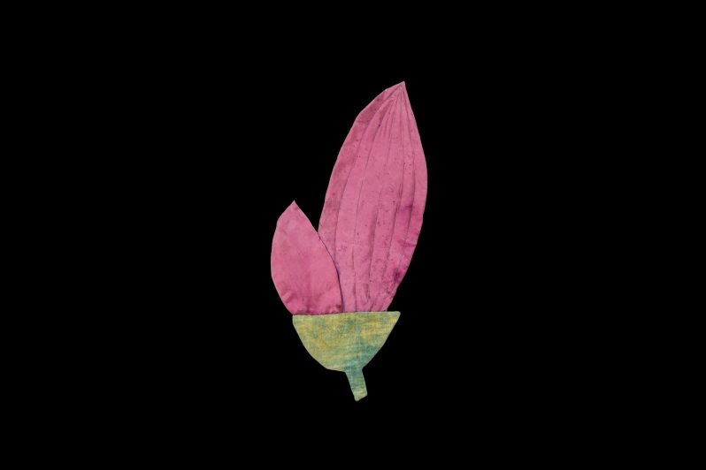 Product Description: "False Indigo" by Kayla Powers</br></br>Linen, silk, natural dyes, batting, drop cloth</br>24 x 24 in.</br>2025</br> False Indigo by K. Powers