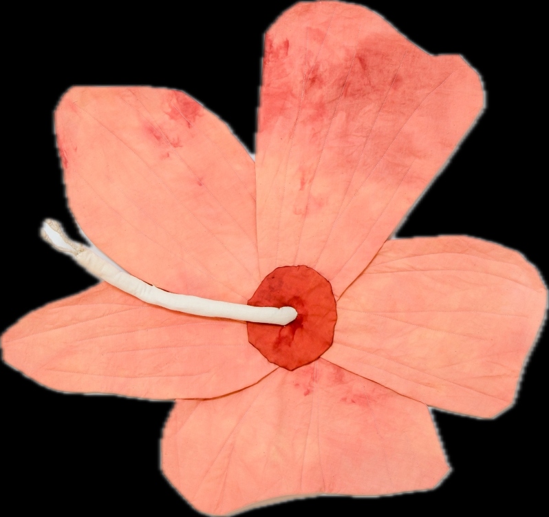 Product Description: "Swamp Rose" by Kayla Powers</br></br>Cotton, linen, silk, wool, copper, plant dyes, batting, drop cloth</br>24 x 24 in.</br>2025</br> Swamp Rose by K. Powers