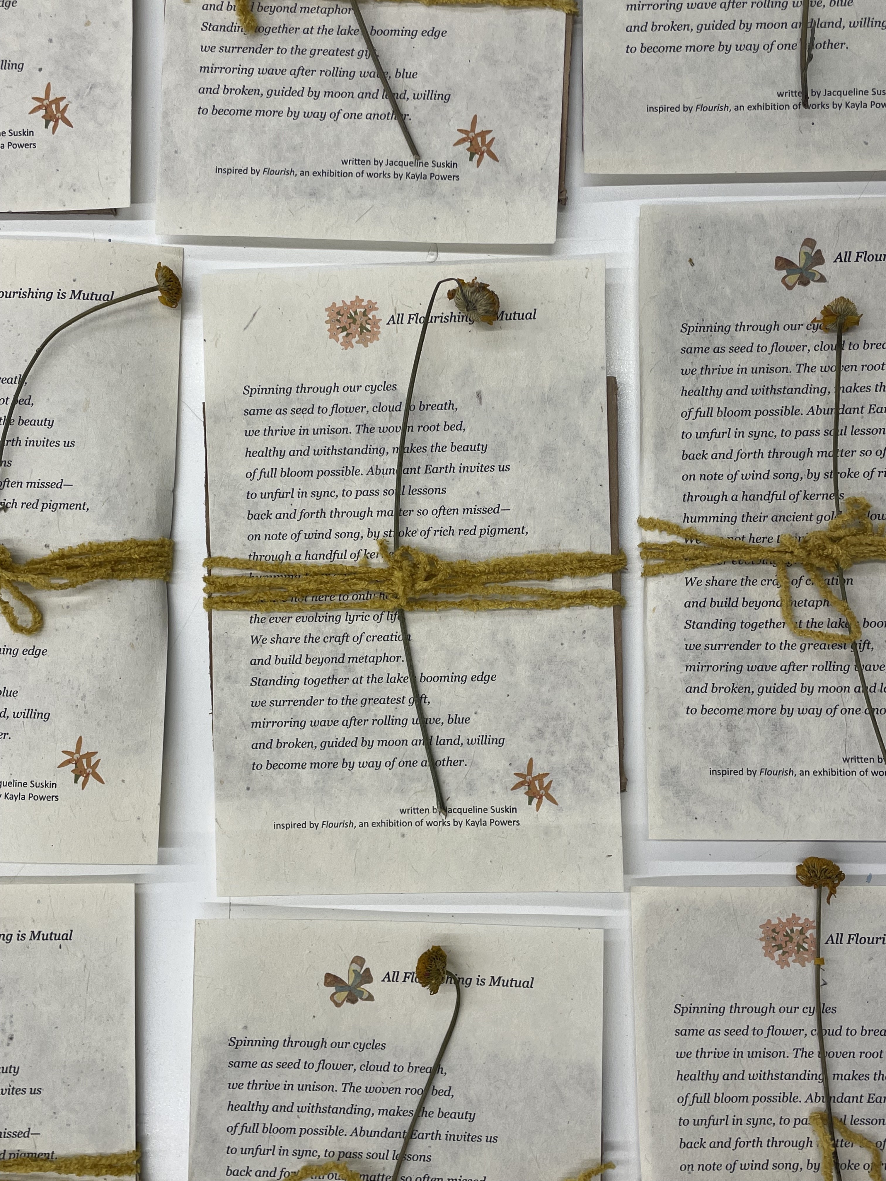 Poem on Seed Paper by J. Suskin